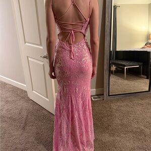 Windsor Elegant Pink Backless Gown